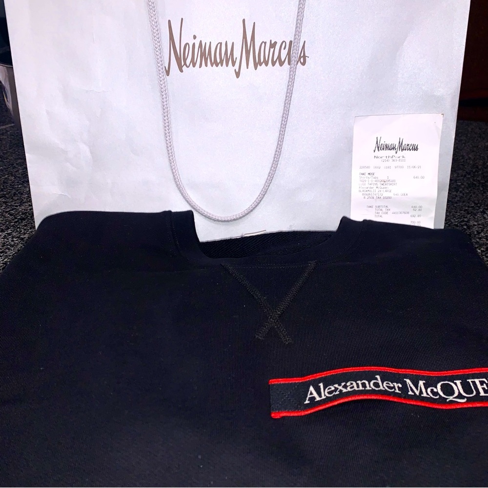 Alexander McQueen Logo Tape Crew Neck Sweatshirt (Signature Edition)